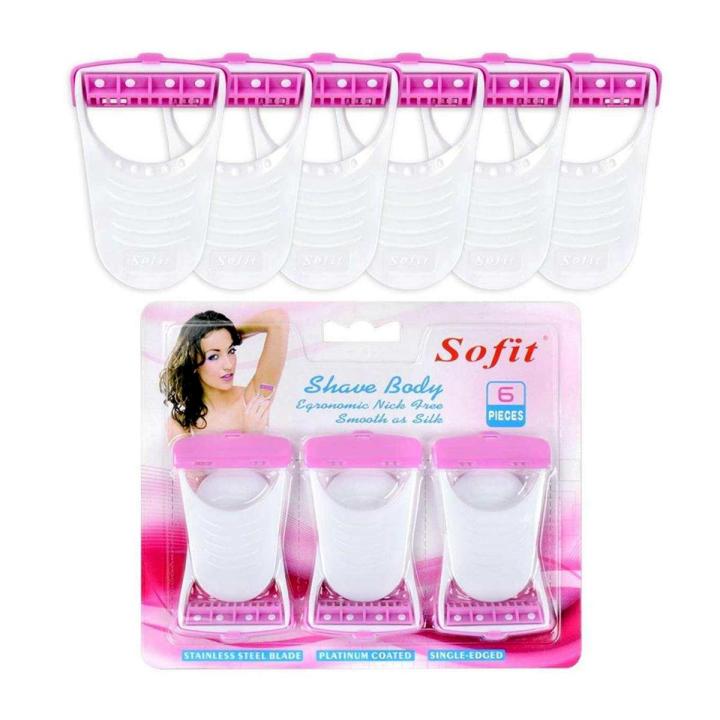 Soft Women's Razor Blade Hair Removal Disposable blades 6 PC Safety Stainless blade Wet Use shaving razor