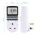 Uk Plug Digital Timer Plug Socket, Electrical Programmable Plug In Timer Switch For Light, B And More, With Large Lcd Display And Anti-Theft Random Mode, 13A/2900W Max. 