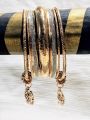 Bangle Set of 5/7/10 Bangles with Floral Charms – Elegant Gold-Silver Plated Stylish & Trendy Bracelet Jewelry. 