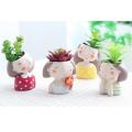 1xResin Cute Girl Succulent Planter Bonsai Pot Flowerpot Box Planter A. 