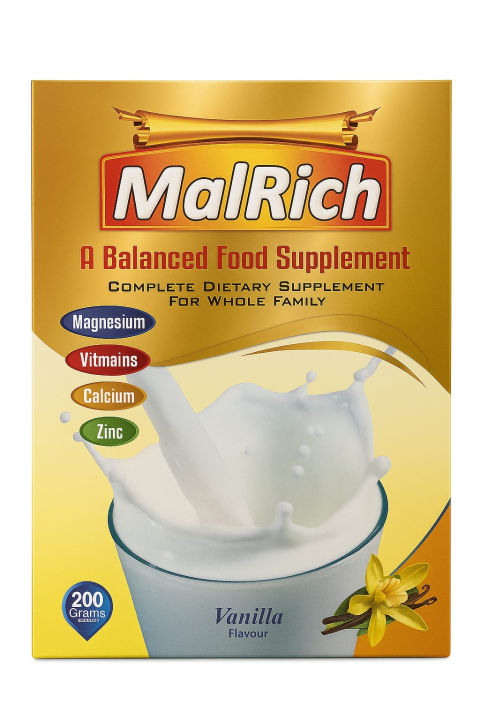 Malrich weight gain powder milk Mlarich milk Malrich Powder Supports Healthy Growth Daily Energy Boost with Malrich Powder | Malrich Weight Gain Powder Milk 200GM