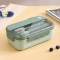 Rectangular 2 Compartment Bento Box With Spoon & Fork Lunch Box for Adults and Kids Dishwasher and Microwave Safe. 