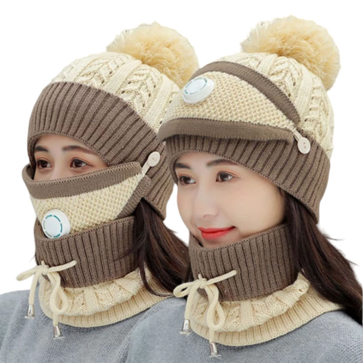 Women’s Winter Beanie Cap, Neck Warmer and Scarf Set – Knit, Warm, Soft ...