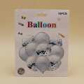 5 SILVER BALLOON AND 5 CONFETTI FILLED BALLOONS ( PACK OF 10 LATEX BALLOONS ). 
