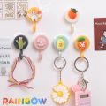 【Footprint】 1Pc Cute Wall Hooks Key Holder Door Hanging Plastic Self Adhesive Wall Hanger Cartoon Fruits Shape Hook For Kids Room Home Decor. 