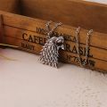 Dire Wolf Necklace Song Of Ice And Fire Vintage Jon Antique Silver Color Pendant Animal Movie Jewelry Men Women. 