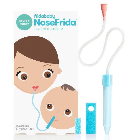 Nosefrida Cleaner with filters- nose frida-Baby SnotSucker Suction Nasal Aspirator Blocked NoseFrida
