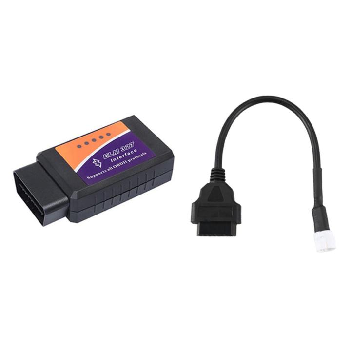 Mini Obd2 Bluetooth Scanner with 1 Pcs Black 3 Pin OBD2 Cable