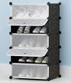 5 Layers Plastic Sheets Shoe Organizer, Foldable Shoe Organizer, Closet Organizer, Storage Organizer, 5 Tier Plastic Sheet Cube Shoe Rack Storage Closest Organizer. 