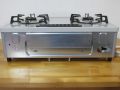 Japanese Rinnai  Gas Stove Double Burner Non-Stick Single-Sided Grill Press Button Full Automatic Conteiner Item Made In Japan. 
