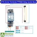 1 pcs of 8 Pin Screw Terminals PTF08A Relay Socket Base for 12v / 220V Relay by Electrica. 