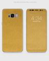 Samsung S8 Phone Skin Front Back And Sides Dark Golden Metal Brush Texture Lining Skin. 