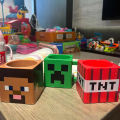 My World Cup Game Around The Mug For Minecraft Children's Water Cup TNT Shadow Coolie Afraid Of Pink Pig Steve Static Model. 