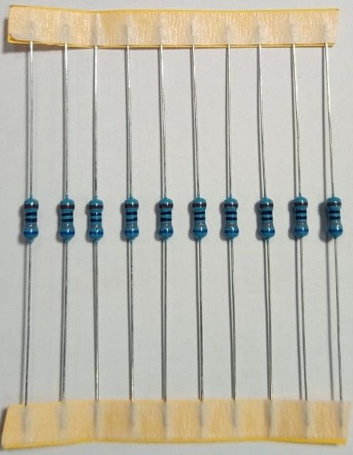 10 Pcs Resistors Super Quality 1/4W Resistance 4.7K (4K7)K 1% Metal Film Resistor Color Blue