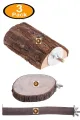 UK Bird Toys 4 pack Bird Perche set Natural Wood Parrot cotton Rope swing string spiral coil perch Climbing Rope Bungee Bird Toys Rope Perch Stand Cage Rope Chewing Toy for cage love birds finches Budgie sun conure cocktail Macaws. 