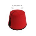 Felt Fez Cap Moroccan Red Fez Hat Turkish Hat for Men Black Tassels Tarboosh Hat. 