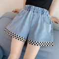Girls denim shorts summer thin middle big kids baby little girls embroidered hot pants outside wear children's pants wholesale. 