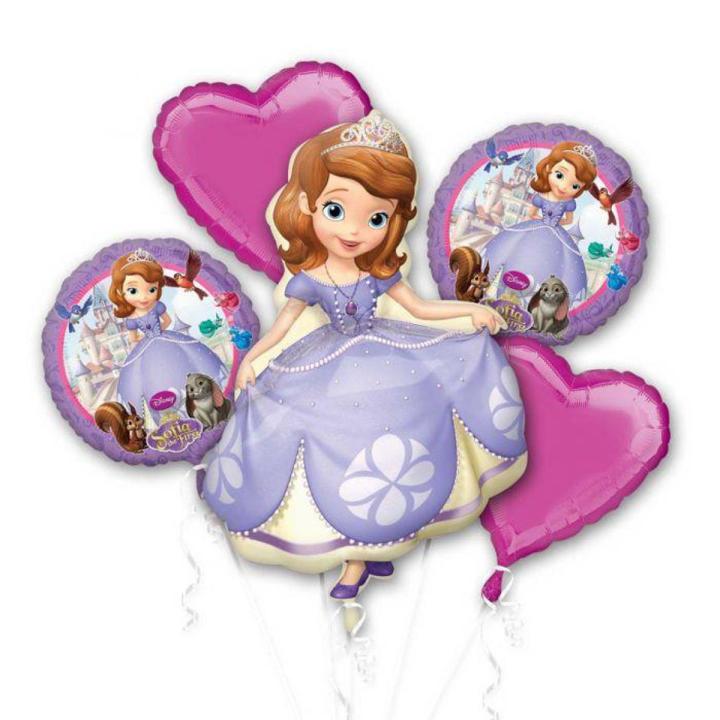 Princess SOFIA foil balloons - set of 5 balloons for Sofia birthday or SOFIA theme or birthday decoration