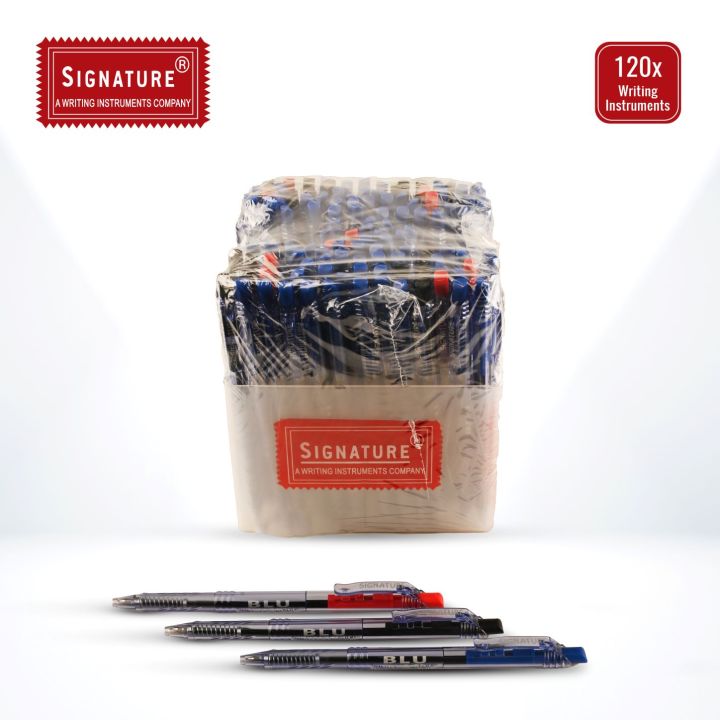 Signature Pen Office Bundle (Pack of Ball Point Pens, Fine Liners, Board and Permanent Marker, Highlighter) with free stationery holder