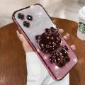 For infinix hot 30 play hot 30i hot 30 5g 2023 Phone case Glitter Ultra-thin Soft Shell with mirror cat bracket. 