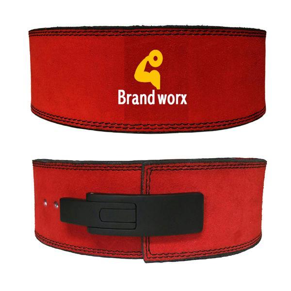 Red Leather 10 Mm Lever Belt For Power Lifting