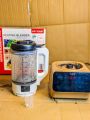 Heating Blender,  High-performance 100% high-speed pure moto, Unbreakable 1800ML container, Crushes ice with ease,  Six tough stainless steel cutting blades, Heat Power: 600W, Stir Power: 400W. 