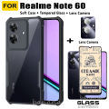 ShockProof Case for Realme Note 60 Ceramic Tempered Glass 3 in 1 Realme Note60 Note 50 Screen Protector Camera Lens Film. 