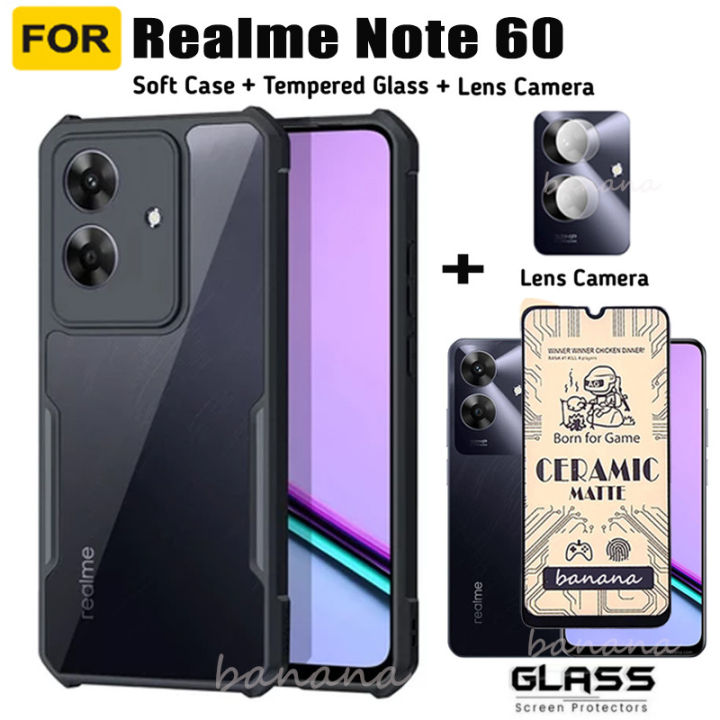 ShockProof Case for Realme Note 60 Ceramic Tempered Glass 3 in 1 Realme Note60 Note 50 Screen Protector Camera Lens Film