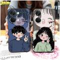 Durable Shockproof Phone Case For OnePlus Ace 2V/1+Ace2V Silicone Couple Cute Back Cover Full wrap Cartoon TPU Graffiti. 
