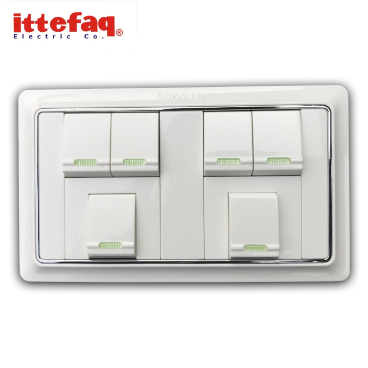 Ittefaq 6 Button switch plate Electric China Fitting Sheet China Switch Board