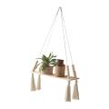 Macrame Wall Hanging Strong Bearing Floating Shelf Woven Tapestry. 