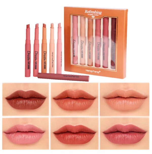 Hangfang Set of 6 Waterproof Matte Color Makeup Lipsticks