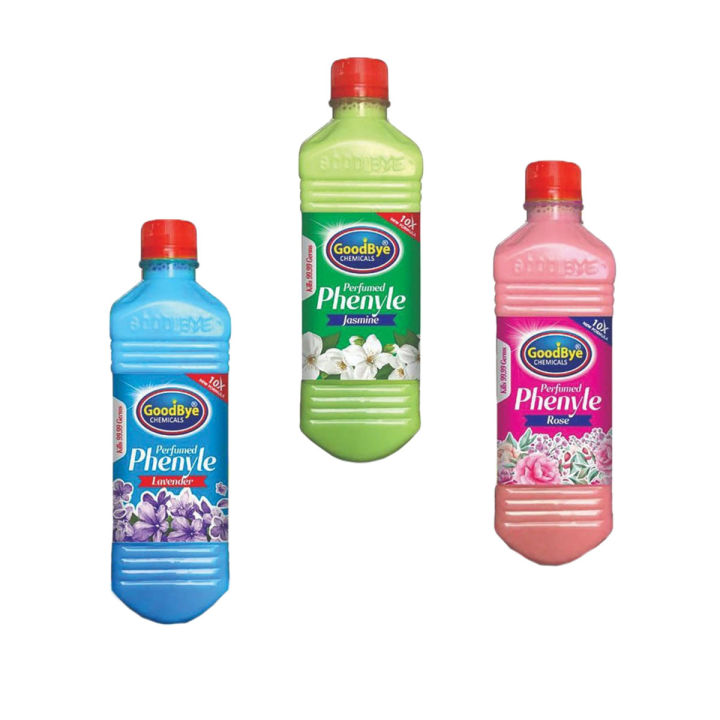 GoodBye Perfume Phenyle Pack of 3 Lavender, Jasmine & Rose | Germs Killing Floor Cleaner with Long-Lasting Fragrance