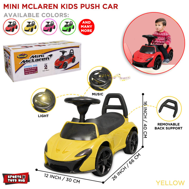 Mini Mclaren Ride On Toddler Buggy Car For Kids Push Car For Toddlers with Light