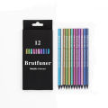 【Poggioio】 12 Color Metallic Colored Pencils Drawing Sketching Set Coloring Colour Pencils Brutfuner Profession Art Supplies For Artist. 
