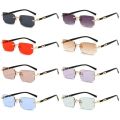 Rectangle Rimless Gradient Sunglasses Women Men Small Shades Fashion Frameless Sun Glasses for Male Retro Eyewear. 