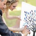 Wedding Thumbprint Tree Finger Painting Wedding Guest Book Green. 