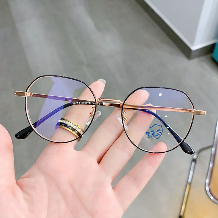 Myopic glasses Women Metal Anti Blue Light Short Sighted Eyeglasses Black Glasses With Degree - 1.0 1.5 2.0 2.5 3.0 3.5 4.0