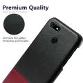 Happon Case for Google Pixel 3a Back Case Ultra Slim Fit Contrast Color Hard PC+Leather Cover Anti-Scratch Phone Protector    Red-light brown. 