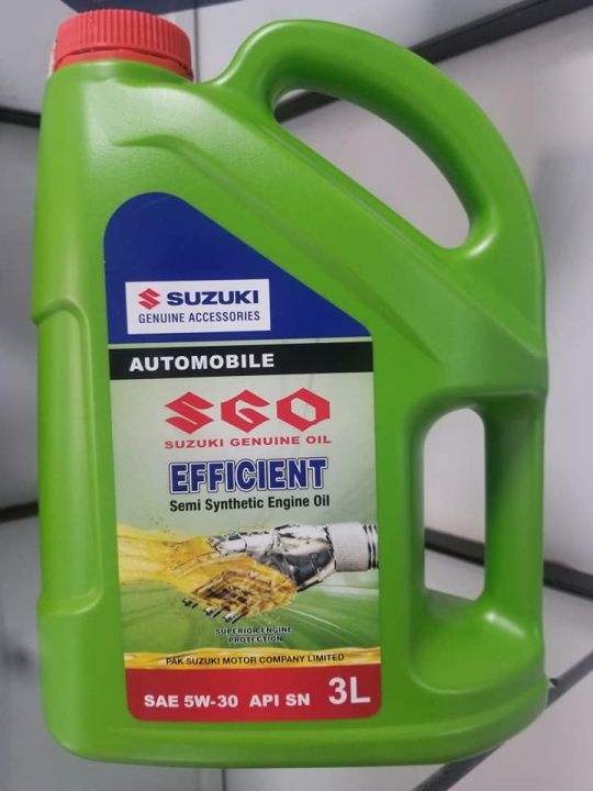 Suzuki Genuine SGO Efficient Oil SAE 5W-30 API SN Semi-Synthetic Engine Oil, Lubricant for Suzuki vehicle 3L (WaganR,Cultus,Swift)
