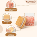 12 Pieces Mini Square Glass Spice Jars with Bamboo Lids, 150ml Square Glass Storage Jars with bamboo lid , Glass Container for Spice, Salt, Sugar, Seeds, Nuts Etc. 