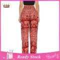 Elegant Wide-leg Trousers Thai Elephant Print Harem Yoga Pants with Pockets for Women Wide-leg Trousers Perfect for Vacation Work Stylish Bloomers with Wide Elastic Waist Thai Yoga Pants. 