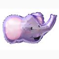 Elephant Foil Balloon - 56 cm x 42 cm - Jungle Themed Party - Purple - Unisex - Pack of 1. 