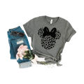 Minnie Mouse cheetah print Disney Girls top T shirt. 