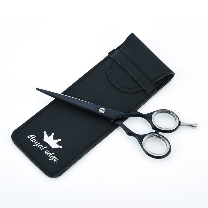 Professional Barber Scissors Salon Hair Cutting Hair dressing scissor Black Scissors Best scissors6 Inches Finest Stainless Steel Hair Cutting Scissors with Smooth Razor Edge Blades -Use for Salon & Personal