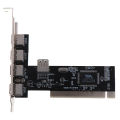USB 2.0 4 Port 480Mbps High Speed VIA HUB PCI Controller Card Adapter PCI Cards. 