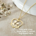 Customize Couple Heart Name Necklace Best Personalized Gift For Wife Anniversary Gift Valentine's day Gift. 