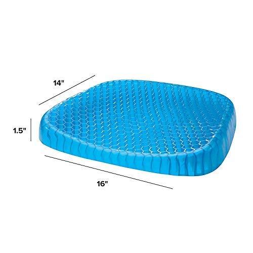 Silicon Gel Cushion Sitter Seat Cushion with Non-Slip Cover Breathable Honeycomb Design Absorbs Pressure