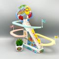 Electric Climbing Stairs - Duck Track Set , Duck Climbing Toy Children Roller Coaster With LED Flashing Lights, Music. 