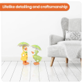 2PACK Dilly and Dally Garden Ducks Kit with Detachable Umbrella Garden Ornaments Outdoor Novelty Standing Sculpture Set. 